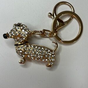 Fashion   Bag Charm   Wiener dog    Add some charm & sparkle to your bag   Clear